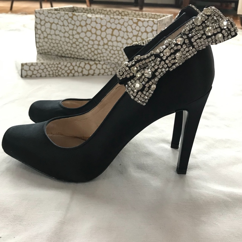 NIB ABS Sabrena Satin Jewel Bow Heel - Picture 3 of 10